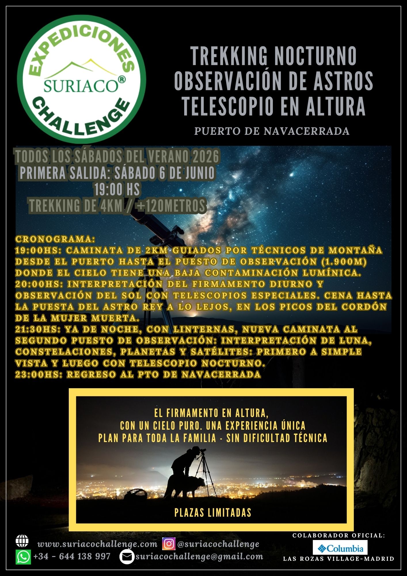 ASTRONOMÍA EN MONTAÑA EN NAVACERRADA