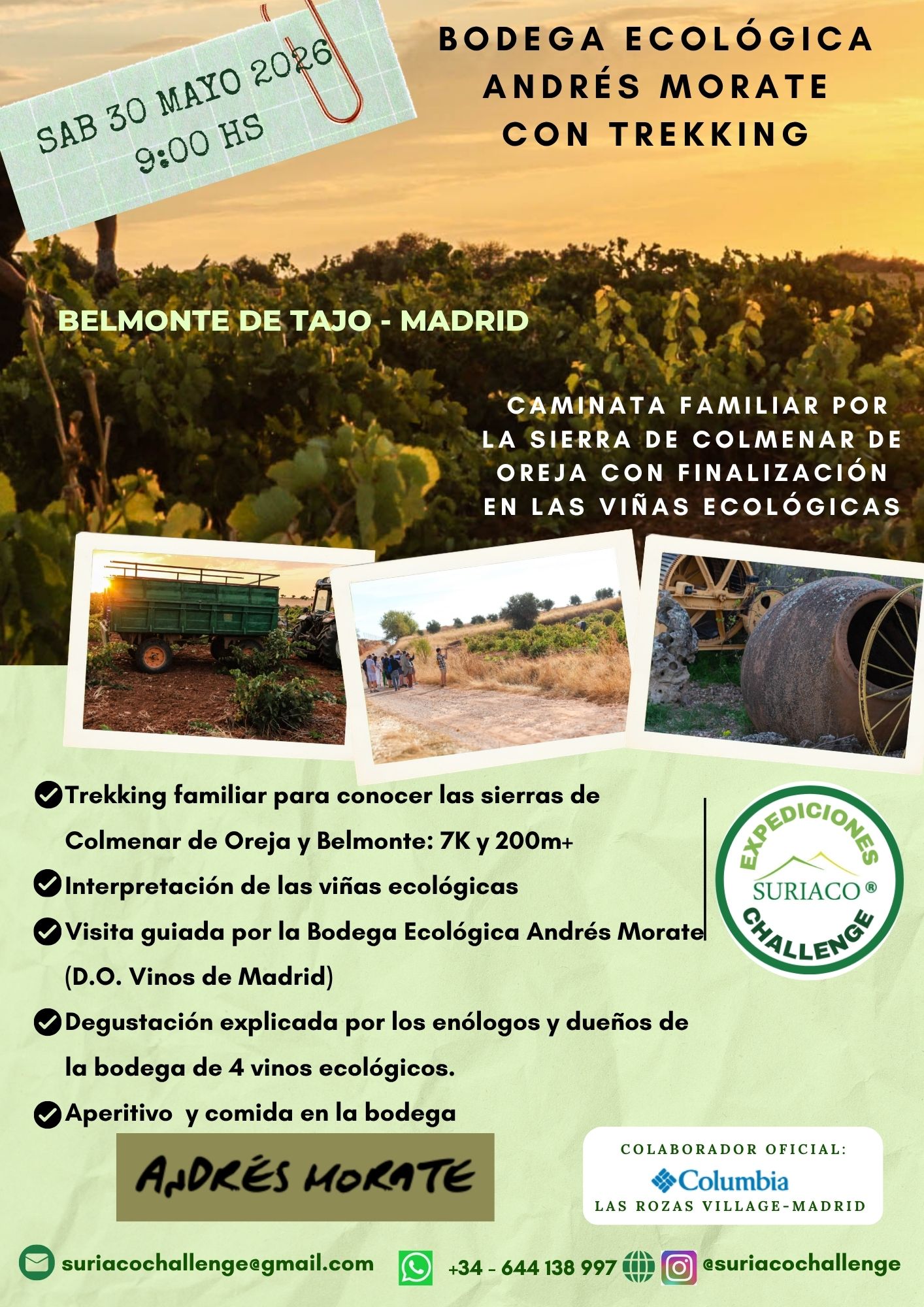 TREKKING POR SIERRAS DE COLMENAR DE OREJA CON VISITA A BODEGA ECOLÓGICA